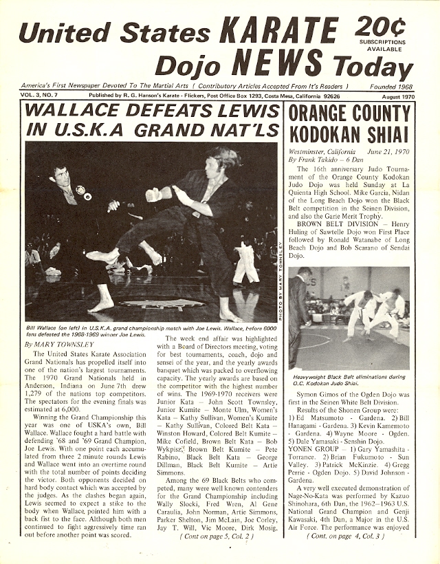 08/70 United States Karate Dojo News Today Newspaper